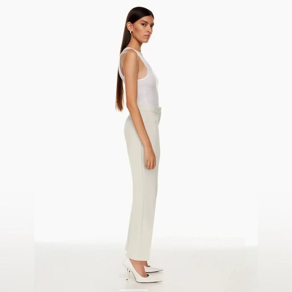 NWT Aritzia Babaton Vogue Pant Matte Pearl Size 6 City Wool High Waisted Pants - Picture 5 of 14